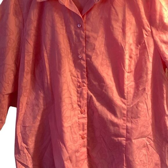 Pre Owned Women’s Sag Harbor Pink Floral Button Up Shirt Sz 22W - Picture 8 of 12